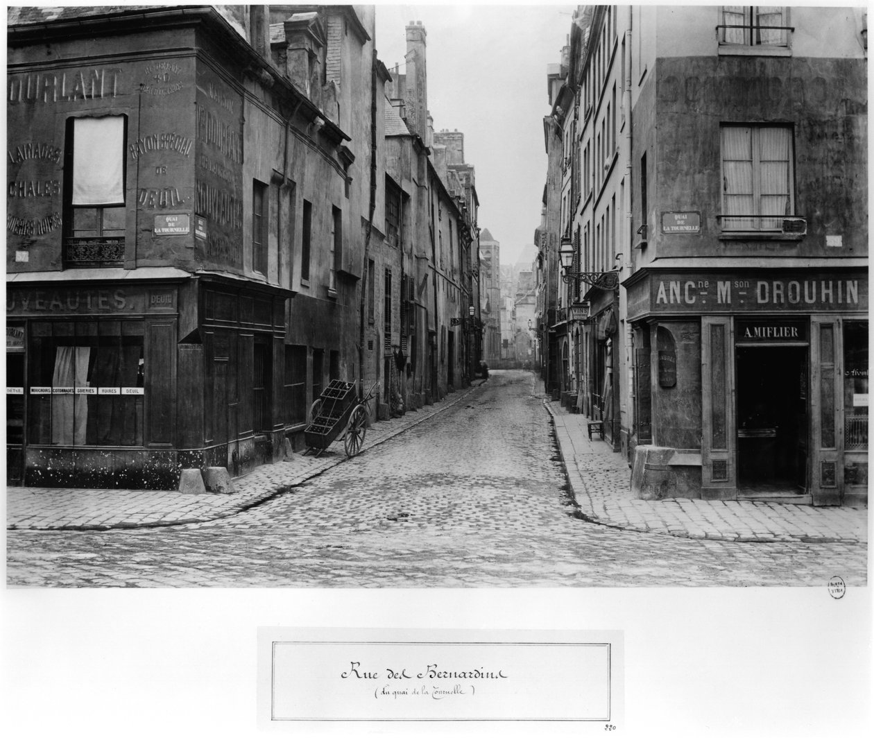 1858〜78年のパリ、ケドラトゥルネルのRue des Bernardins 作： チャールズ・マーヴィル