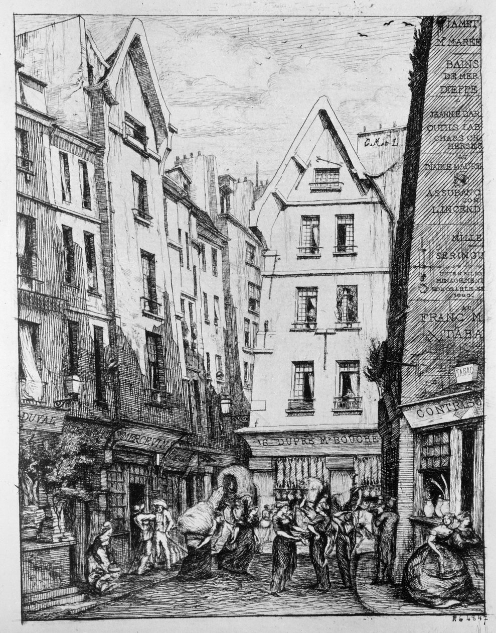 ピルエット通り、1860 作： チャールズ・メリヨン