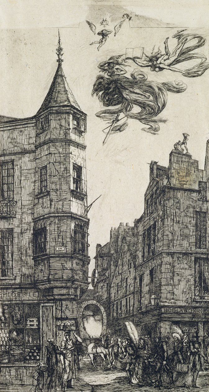 タレット、Rue de L&39;Ecole de Medecine、22、1861 作： チャールズ・メリヨン