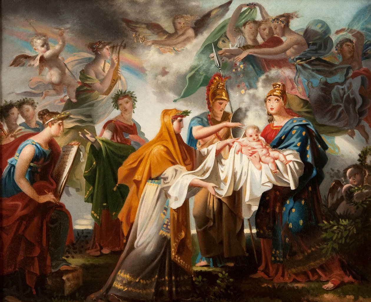 ローマ王の誕生の寓話、1814年に改名されたルイ14世の誕生の寓話 作： シャルル・マニエ