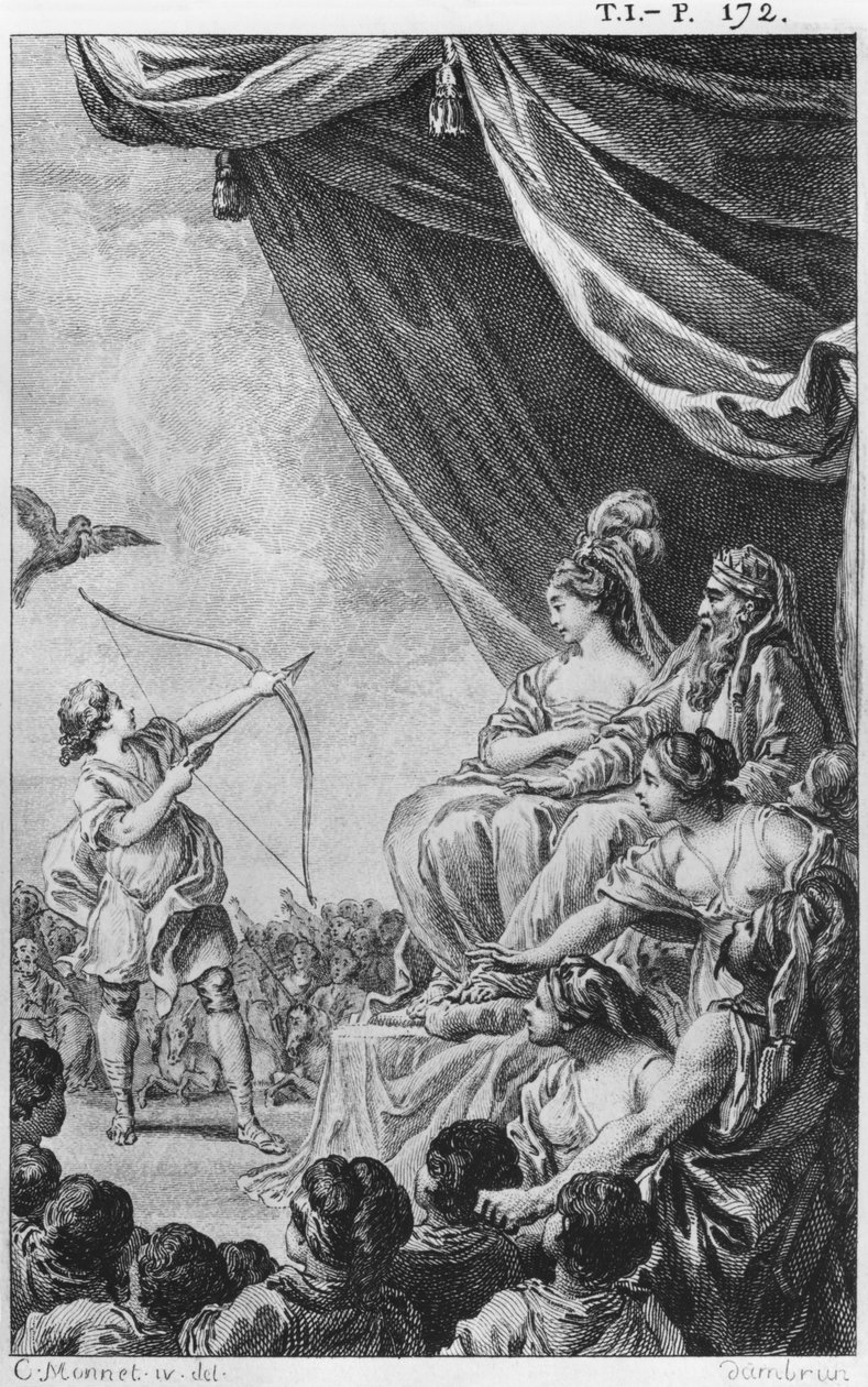 フォルモサンテとアマザン、ヴォルテール（1694-1778）による「バビロンの王女」のイラスト 作： チャールズ・モネ