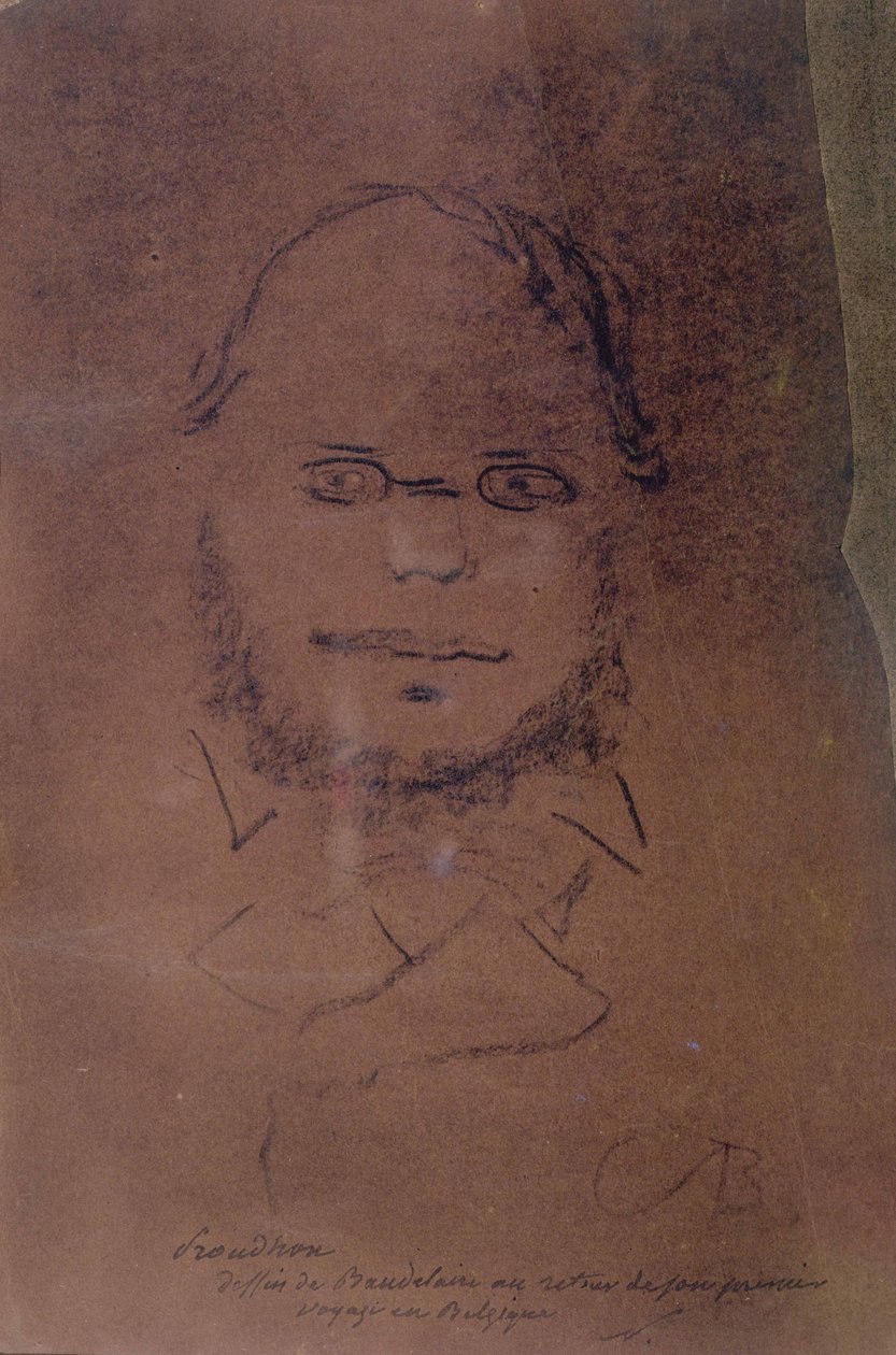 ピエールジョセフプルードン（1809-85）1865（木炭紙） 作： シャルル・ピエール・ボードレール