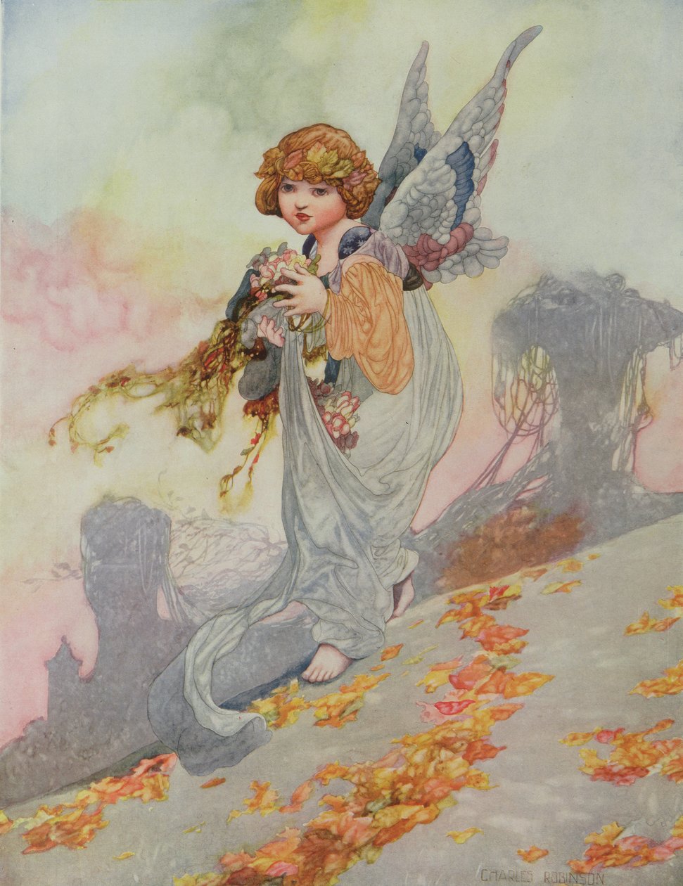 1920年梨年次のために委託された季節からの秋 作： チャールズ・ロビンソン