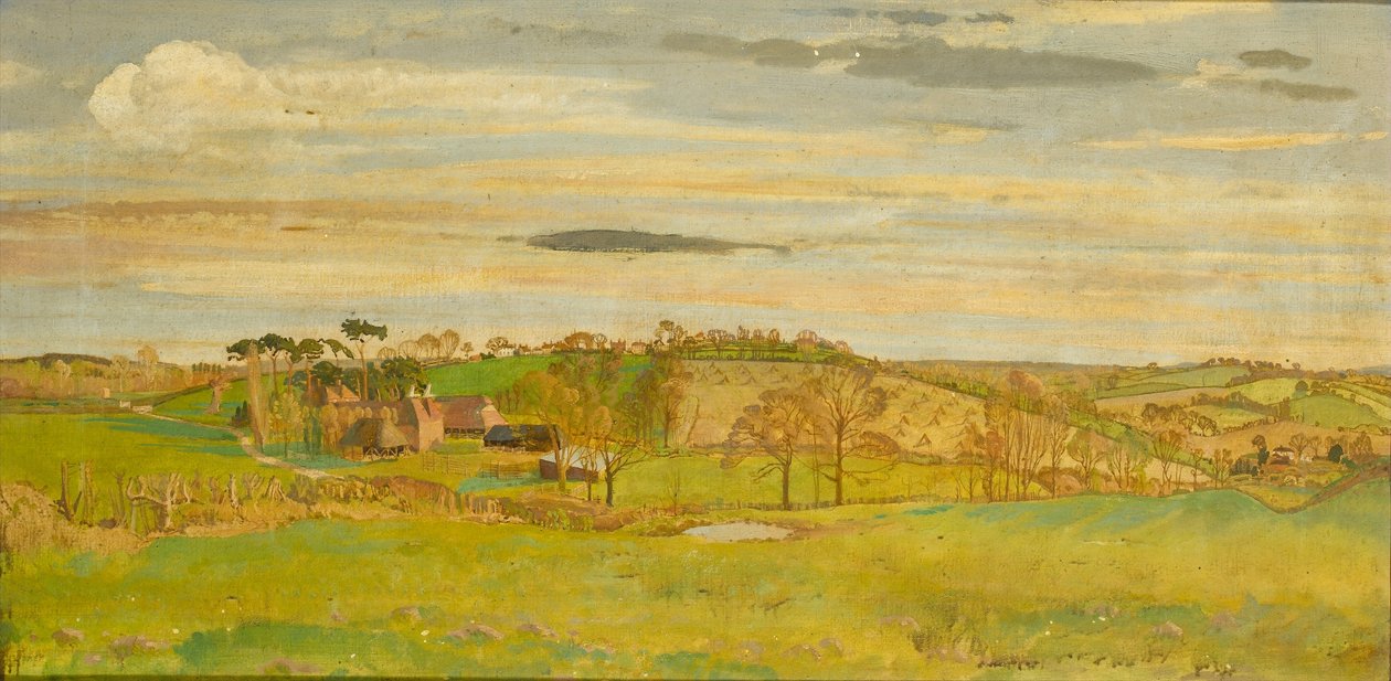 ケンティッシュの風景、1914年頃 作： チャールズ・シムズ
