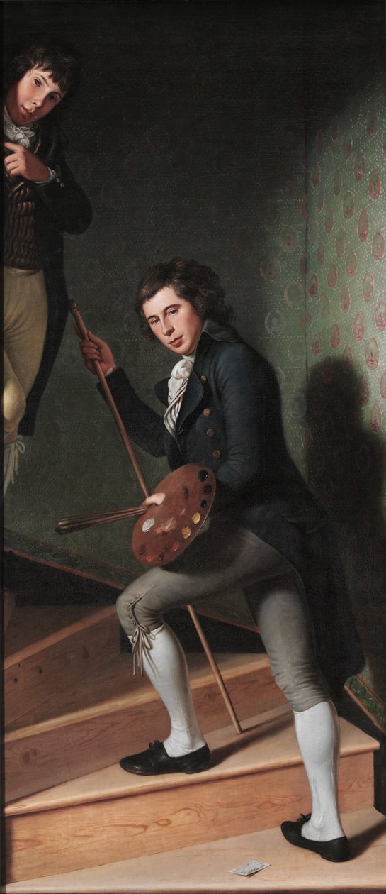 階段グループ（Raphaelle PealeおよびTitian Ramsay Pealeの肖像） 作： チャールズ・ウィルソン・ピール