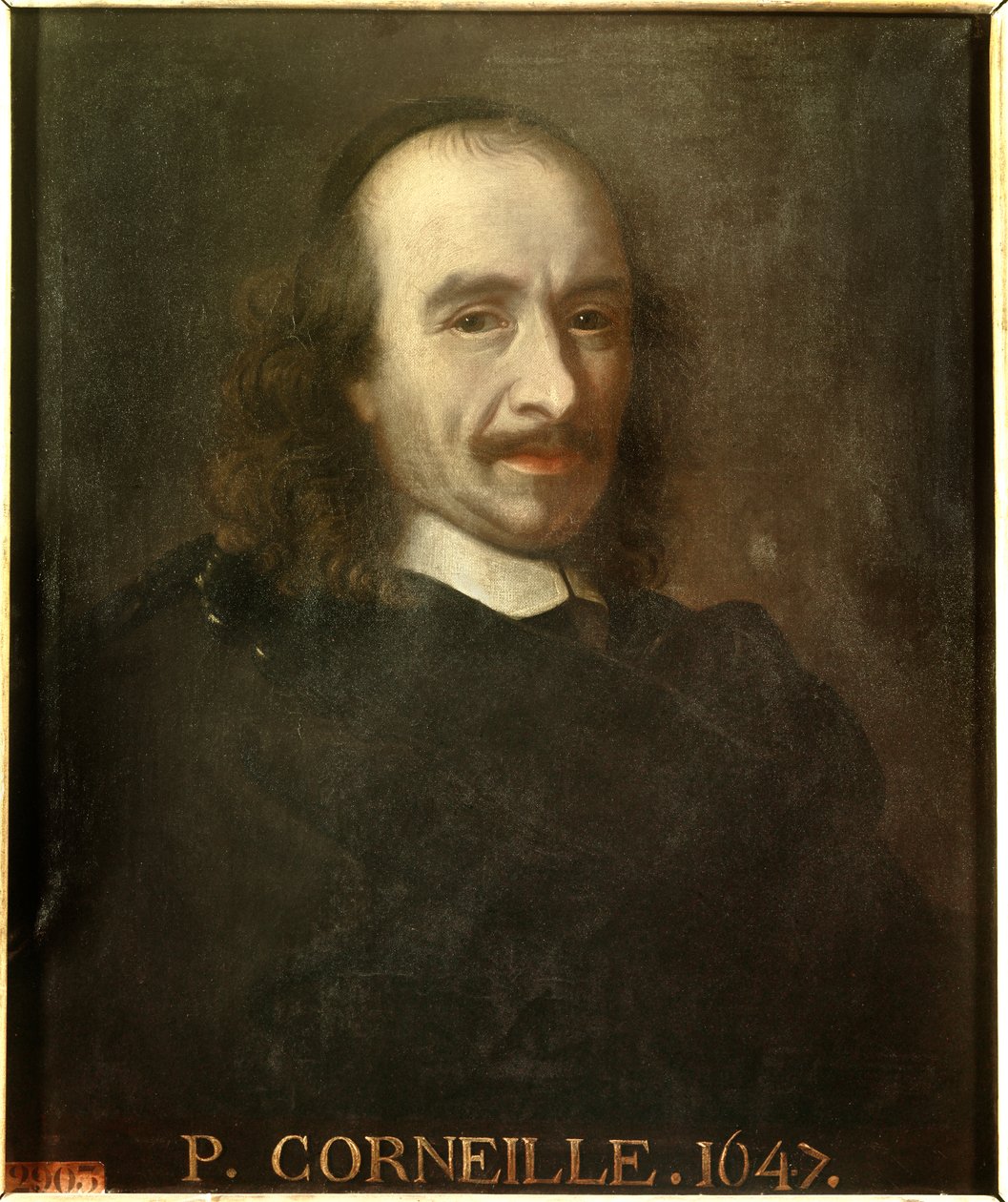 ピエール・コルネイユ（1606-1684）の肖像（フランスの戯曲詩人シャルル・ルブラン（Le Brun）（1619-1690）による匿名の絵画。ヴェルサイユ、ヴェルサイユ城、トリアノン。 作： チャールズ（後）ルブラン
