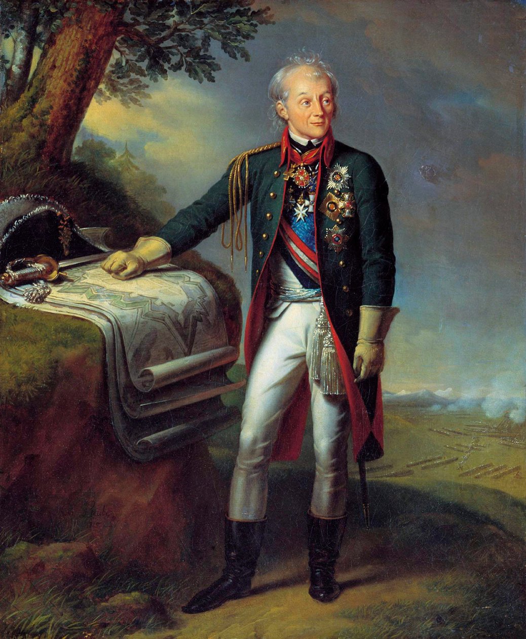 陸軍元帥大元帥アレクサンドル・スヴォーロフ王子、ロシア兵、1815年。 作： シャルル・オーギュスト・ギヨーム・スチューベン