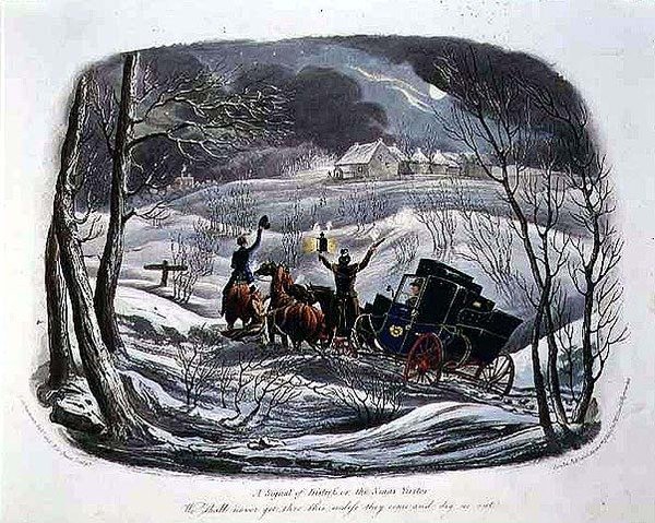 "A Signal of Distress, or The Christmas Visitor" R.G. Reeve (fl.1811-37) の彫刻、Thomas McLeanの出版。 作： チャールズB.（後）ニューハウス