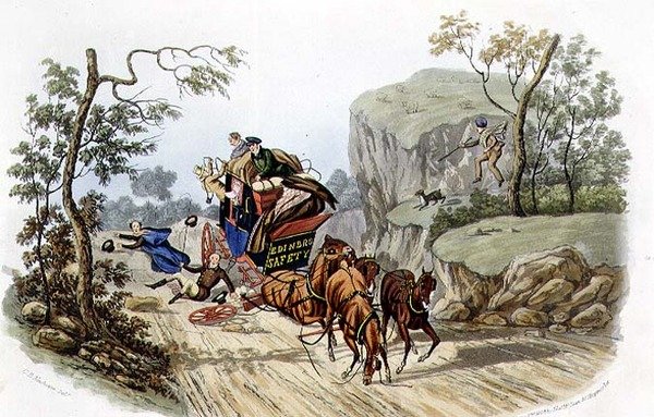 「事故は最高のコーチにも起こる！」R.G.リーヴ（fl.1811-37）の刻印、トーマス・マクレーンのパブ。 作： チャールズB.（後）ニューハウス