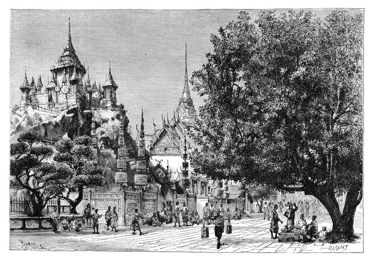 1895年、タイのバンコクの通り。 作： チャールズ・バルバント