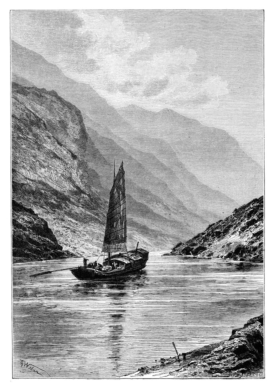 長江上流、中国、1895年。 作： チャールズ・バルバント