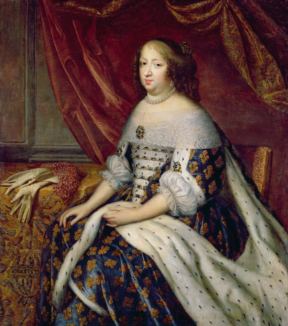 オーストリアのアンの肖像（1601-66）フランスの女王 作： チャールズ・ボーブラン