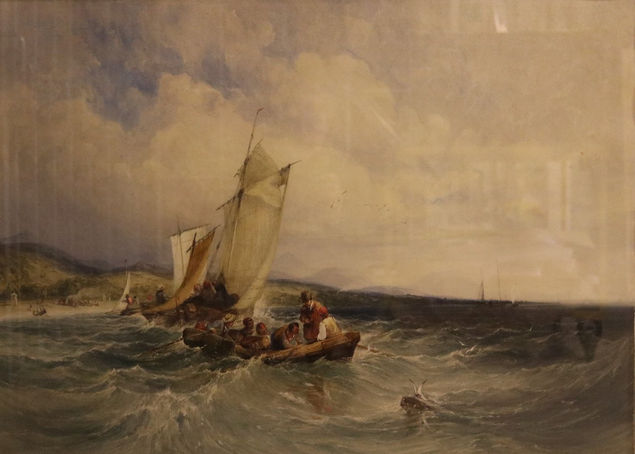 ウィックロー湾、1840年頃（紙に水彩画） 作： チャールズ・ベントレー