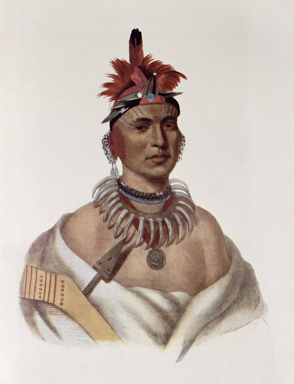 Chon-Ca-Peまたは「ビッグカンザス」、音頭、イラストは「The Indian Tribes of North America、Vol.1」（Thomas L. McKenneyとJames Hall、pub）によるイラスト。ジョン・グラント 作： チャールズバードキング