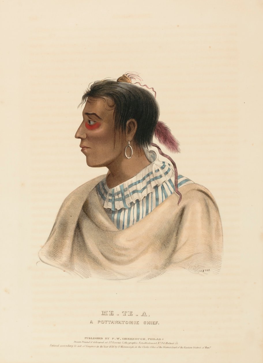 ME-TE-A, A POTTAWATOMIE CHIEF（『北米インディアン部族史』より 作： チャールズバードキング
