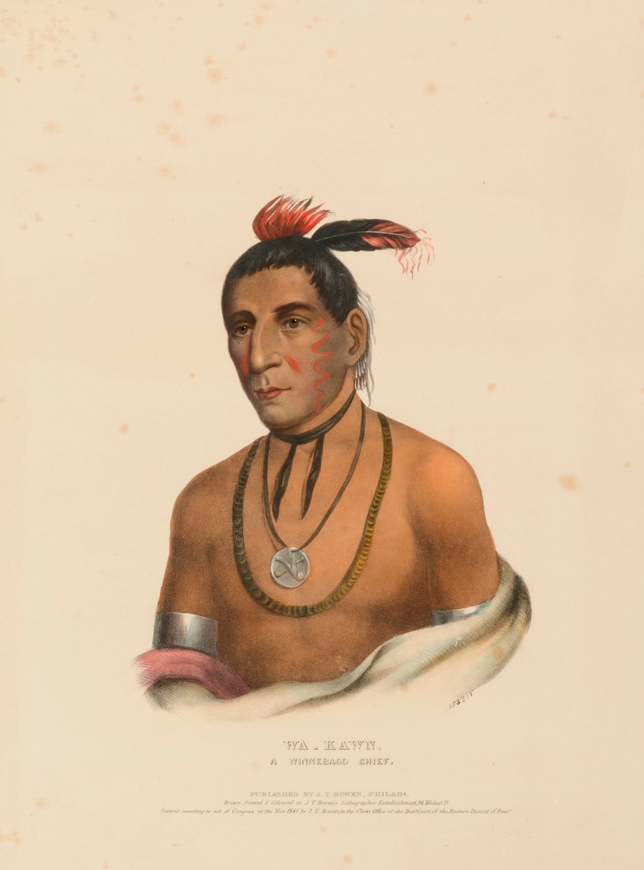 WA-KAWN, A WINNEBAGO CHIEF（『北米インディアン部族史』より 作： チャールズバードキング