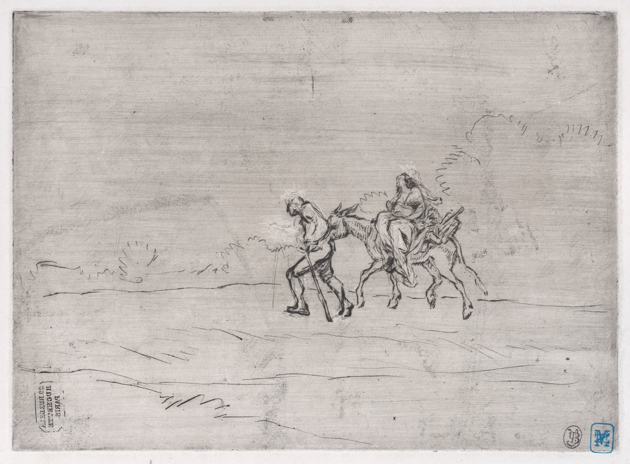 1848年、エジプトへの逃亡。 作： チャールズ・エミール・ジャック