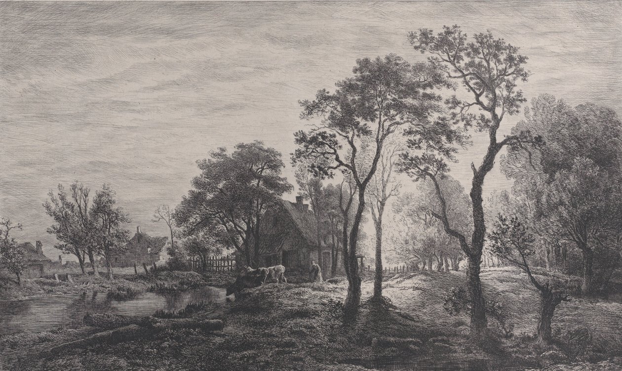 1862 年にエグロン ファン デル ネールが描いた風景画。 作： チャールズ・エミール・ジャック