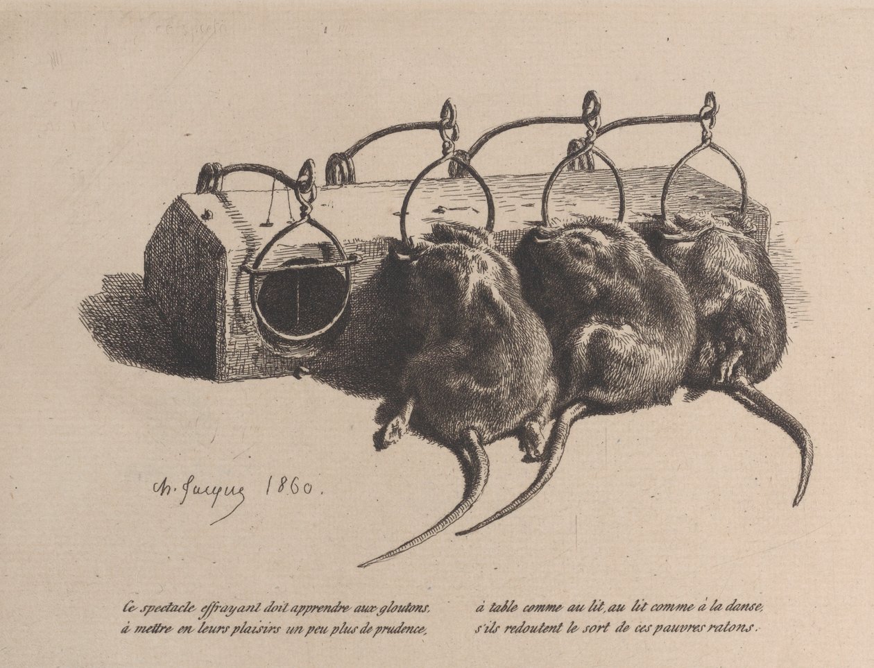 ネズミ捕り、1860年。 作： チャールズ・エミール・ジャック