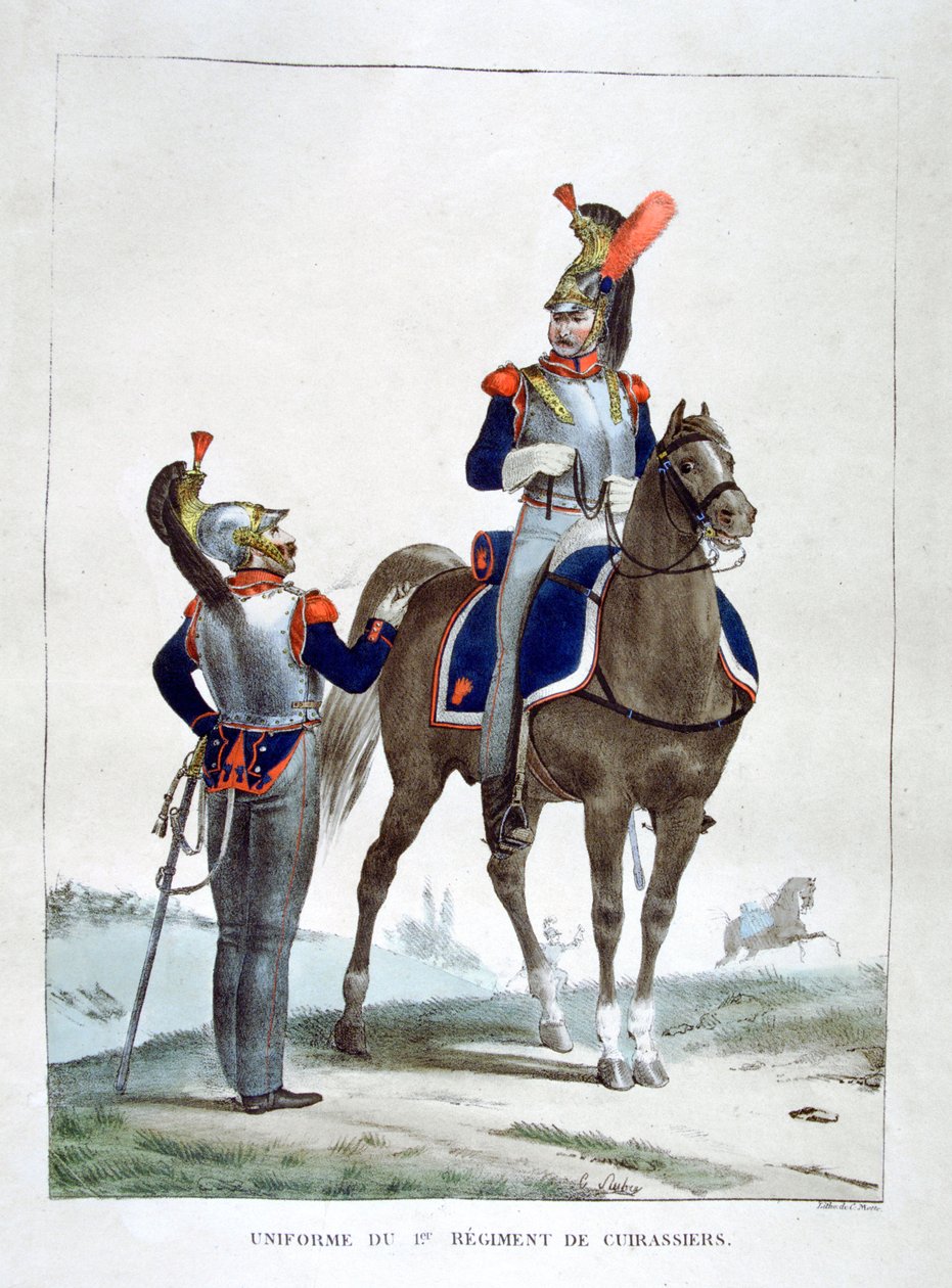 1823年フランス、シャサール第1連隊の制服。 作： チャールズエティエンヌピエールモット