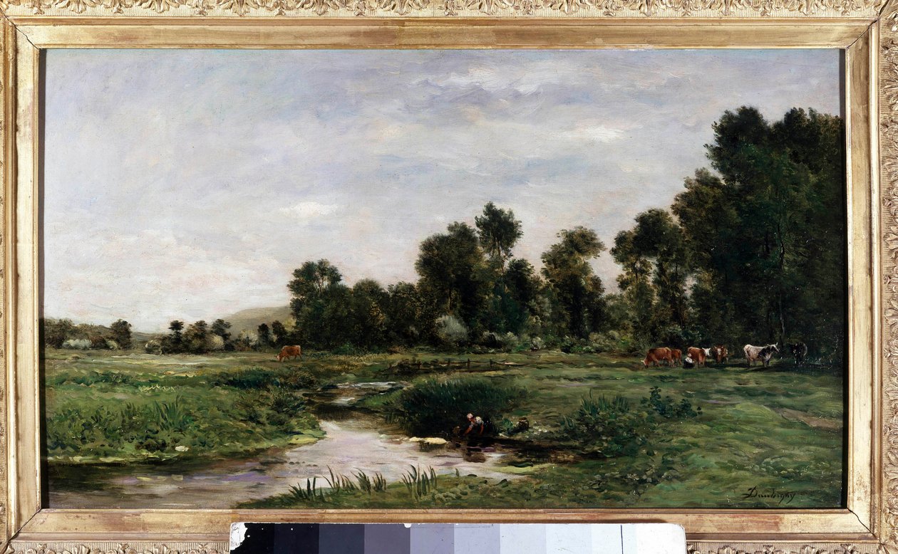 La vallee de l "チャールズ・フランソワ・ドービニーによるアルケス絵画 作： チャールズ・フランソワ・ドービニー