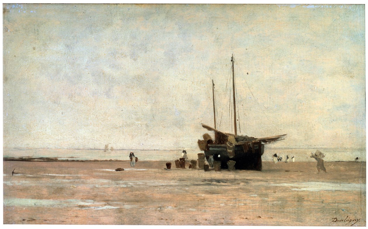 海岸、1860年代末から1870年代初頭。 作： チャールズ・フランソワ・ドービニー