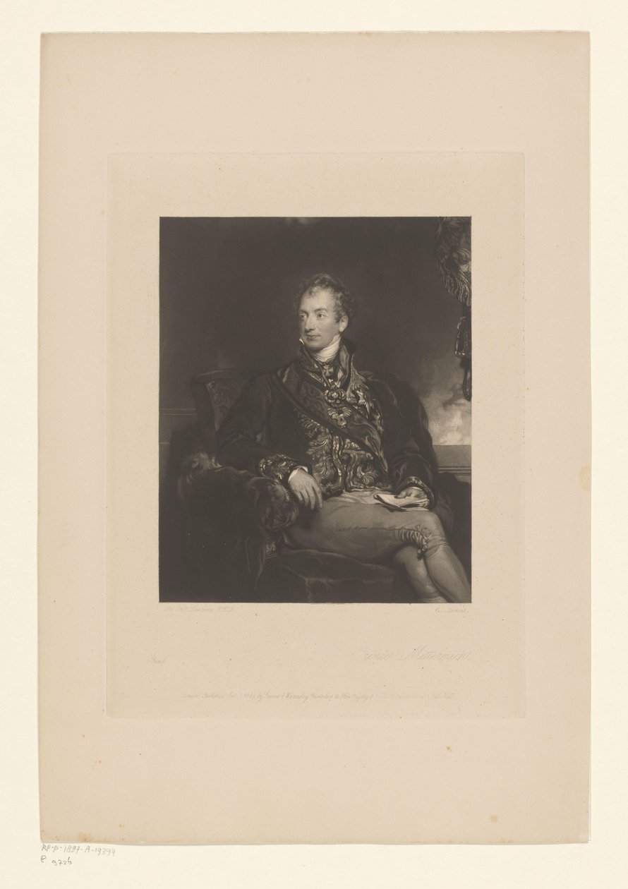 メッテルニッヒによるクレメンスの肖像 Prince Metternich (オブジェクトのタイトル) 作： チャールズジョージルイス