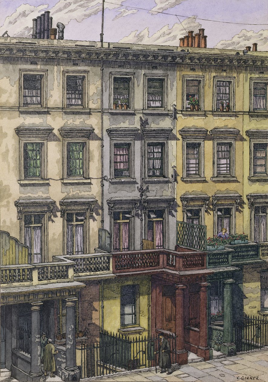London Terrace (aquarela, caneta e tinta sobre papel) 作： チャールズ・ジンナー