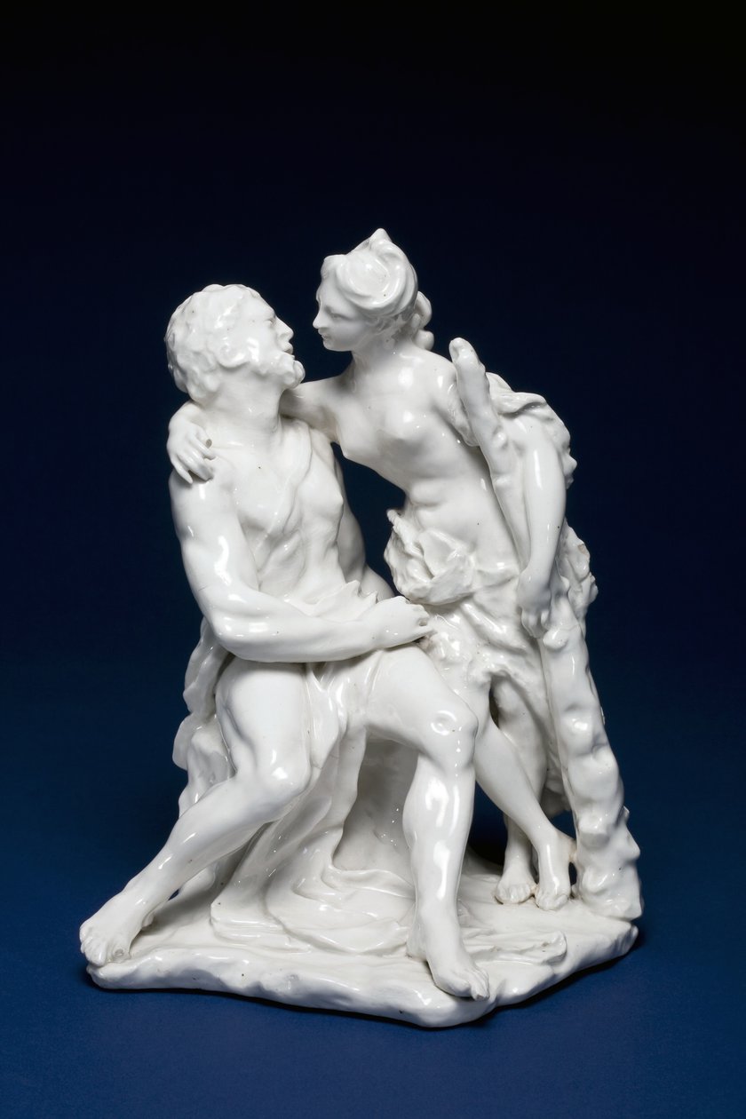ヘラクレスとオンファレ、c.1749-59（ソフトペースト磁器） 作： チャールズ・グウィン