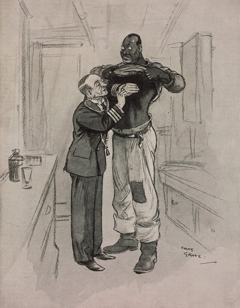 The Tatler、No 1415、8 月 8 日の Chas Grave (1886-1944) による黒ペスト、心気症の漫画 作： チャールズ・グレイブ