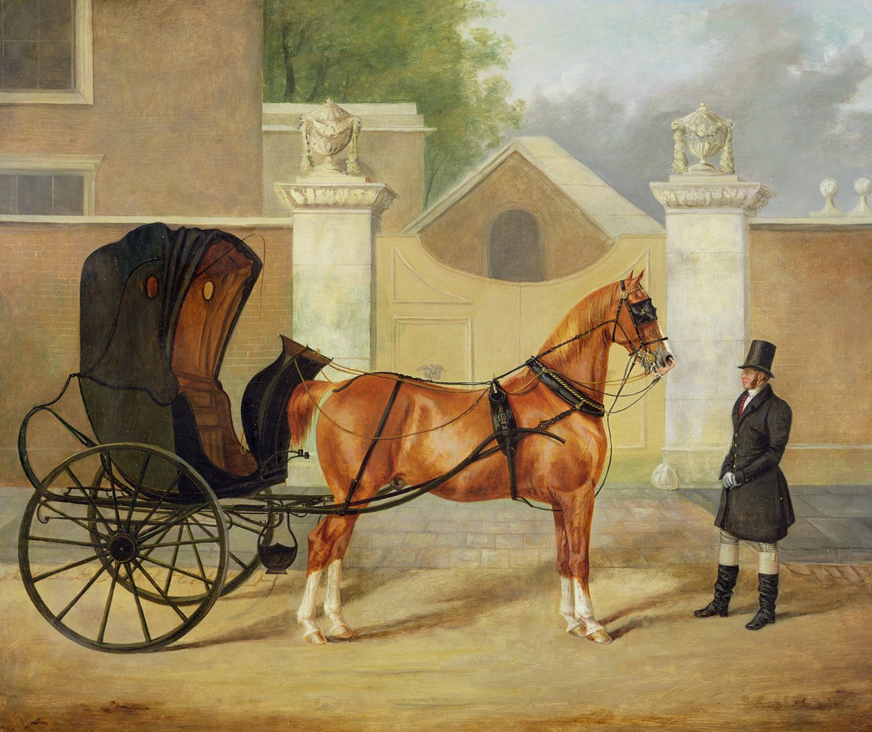 お歳暮 人気 オシャレ 紳士の馬車：カブリオレ、1820〜30年頃 置物