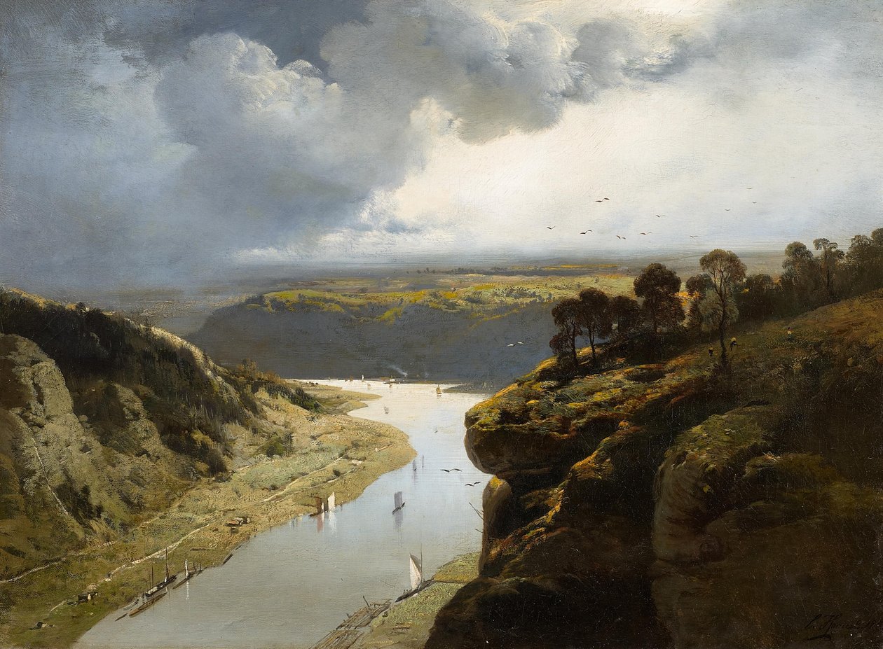 ドイツ語： Blick in das Tal der Rhone ローヌ渓谷の眺め 作： チャールズ・ホゲ