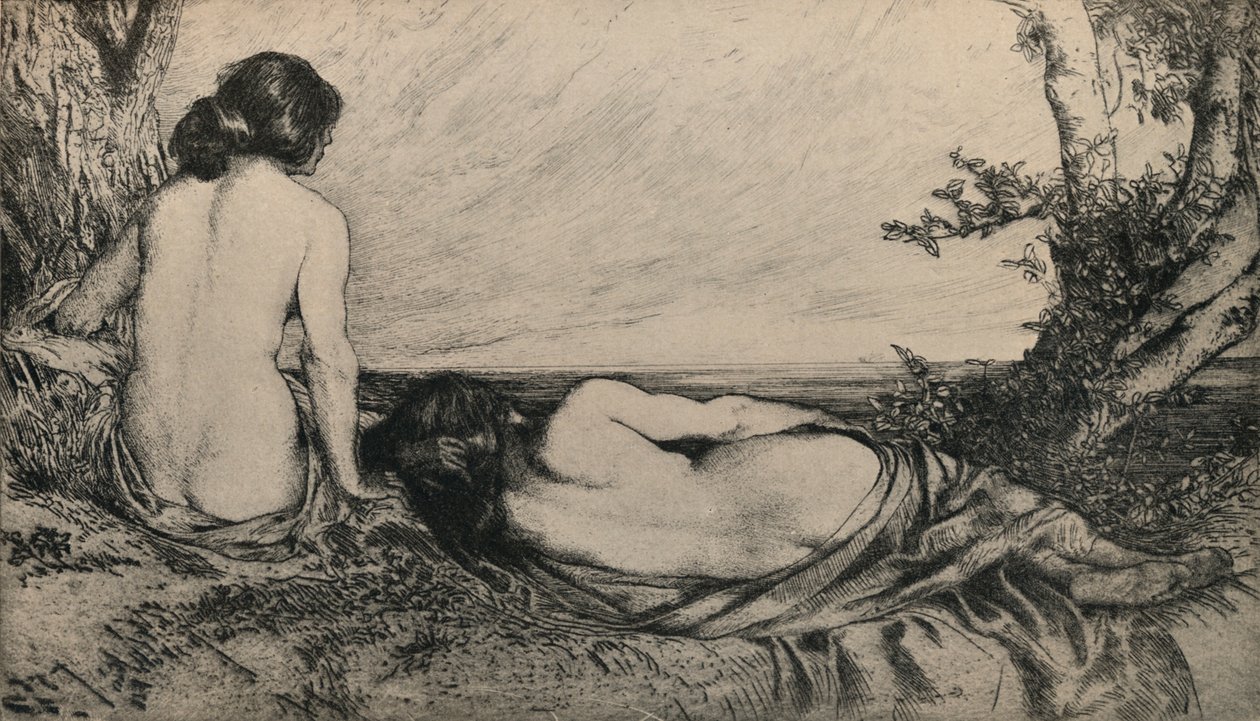 「海辺のニンフ」、1905 作： チャールズ・ホルロイド