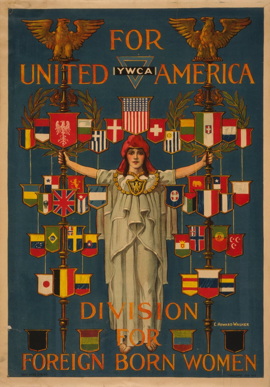Para a América Unida, divisão da YWCA para mulheres nascidas no exterior 作： チャールズ・ハワード・ウォーカー