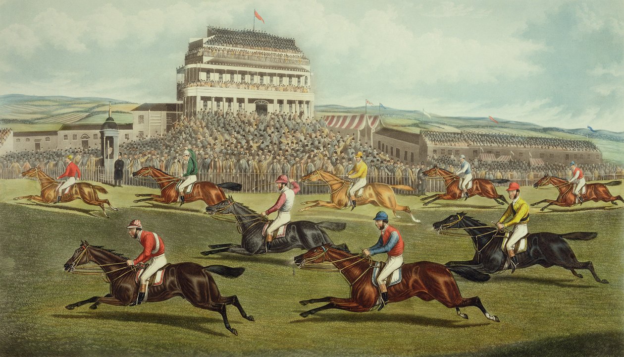 1872年に公開されたリバプールグランドナショナルスティープルチェイス-到来 作： チャールズハント
