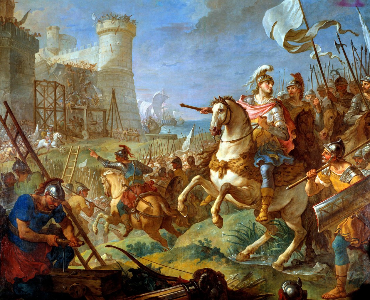 西ゴート族の王テオドリック2世によるアルルの街の包囲戦 絵画：シャルル・ジョセフ・ナトワール（Charles Joseph Natoire 作： チャールズ・ジョセフ・ナトワール