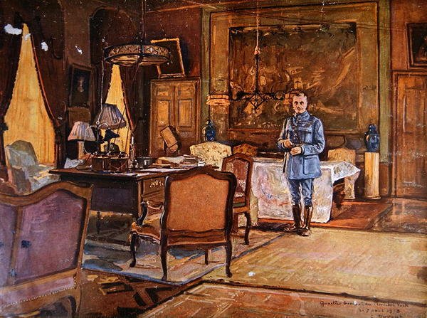 フェルディナン・フォック元帥、本部にて（1918年9月7日、パリ）（カラー印刷 作： チャールズジュールデュベント
