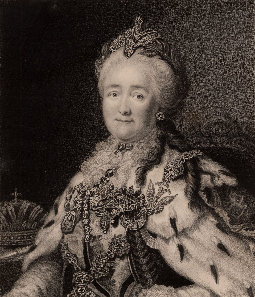 女帝エカテリーナ2世（エングレーヴィング） 作： チャールズナイト