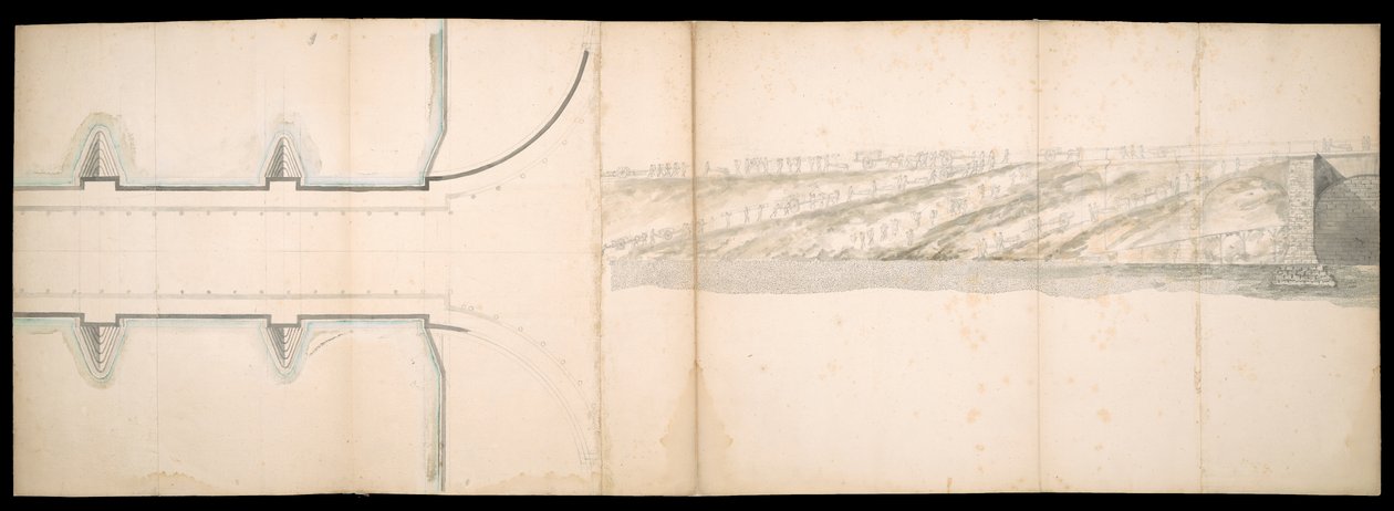 ロンドンのテムズ川に架けられた橋のデザイン、BL Maps C.49.e.76 作： チャールズ・ラベリー