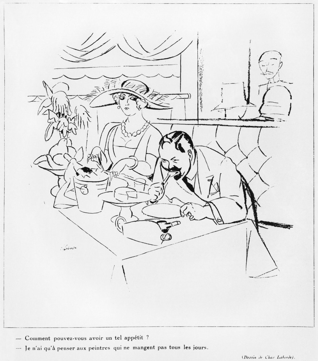 食べる、「L&39;Amour de l&39;Art」のイラスト、1925年 作： チャールズラボルド