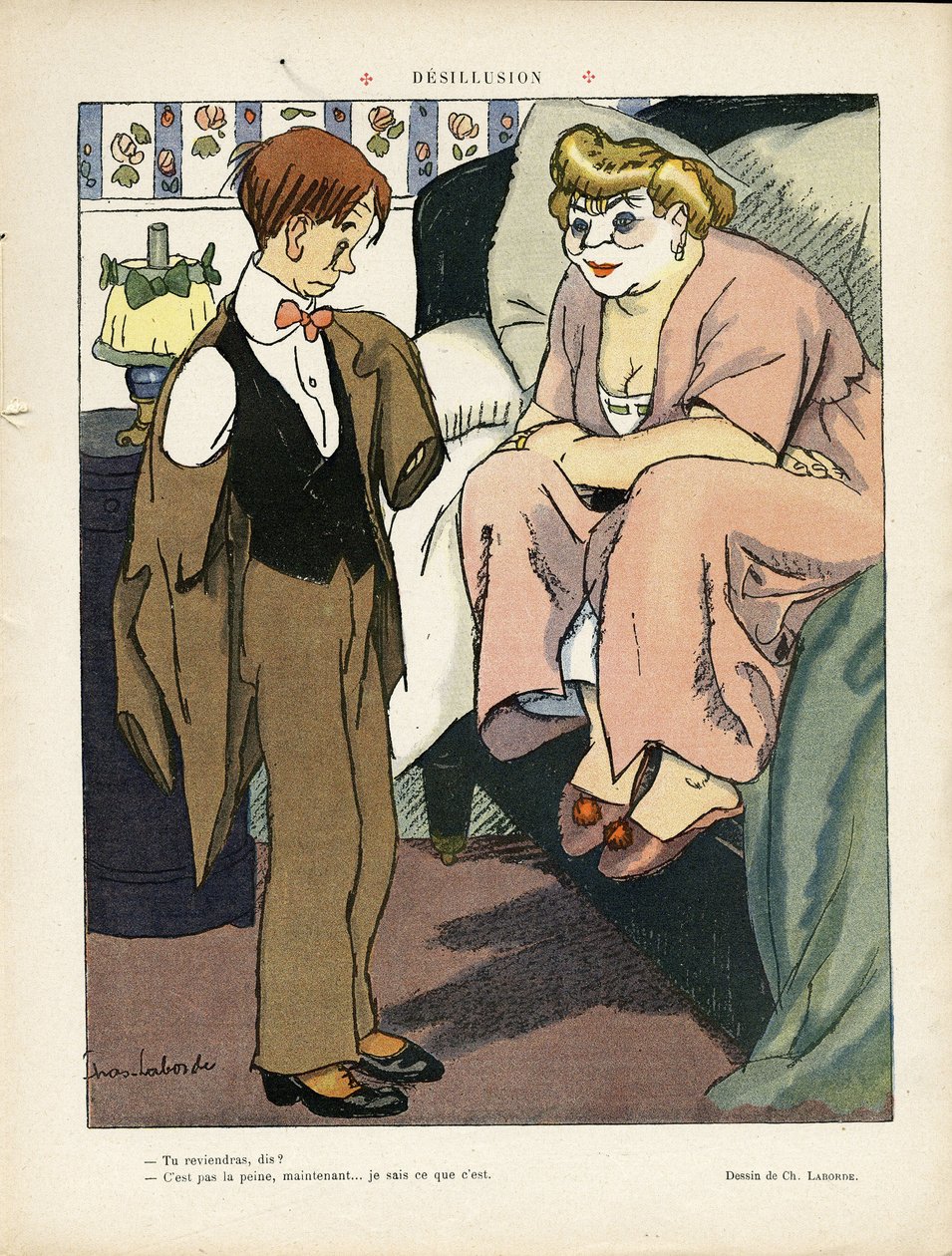 Le Lire』11月30日号に掲載されたChas-Laborde（1886-1941）のイラスト - Desillusion - Prostitution 作： チャールズラボルド