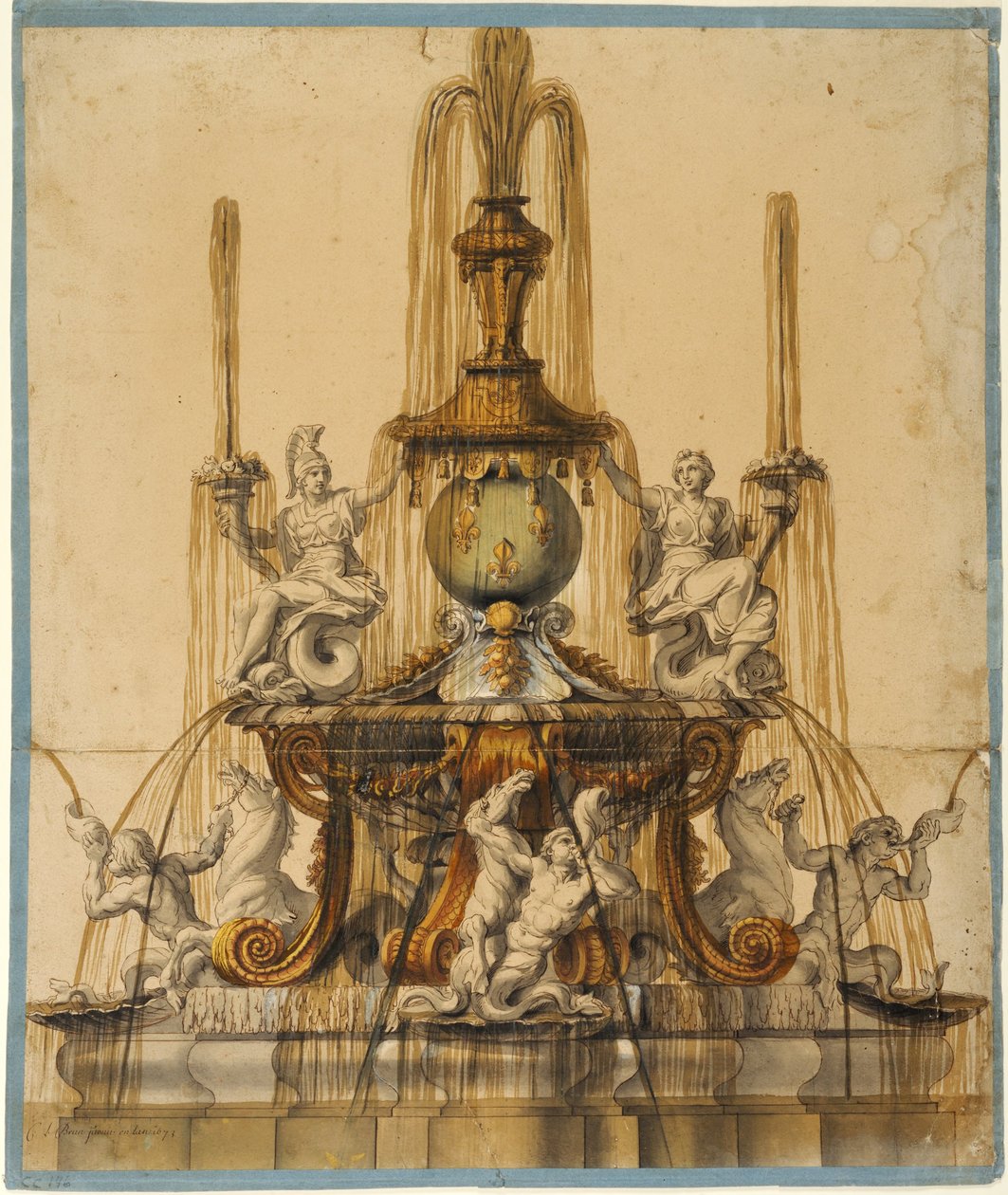 Vorschlag für einen Brunnen in Versailles 作： チャールズ・ル・ブラン
