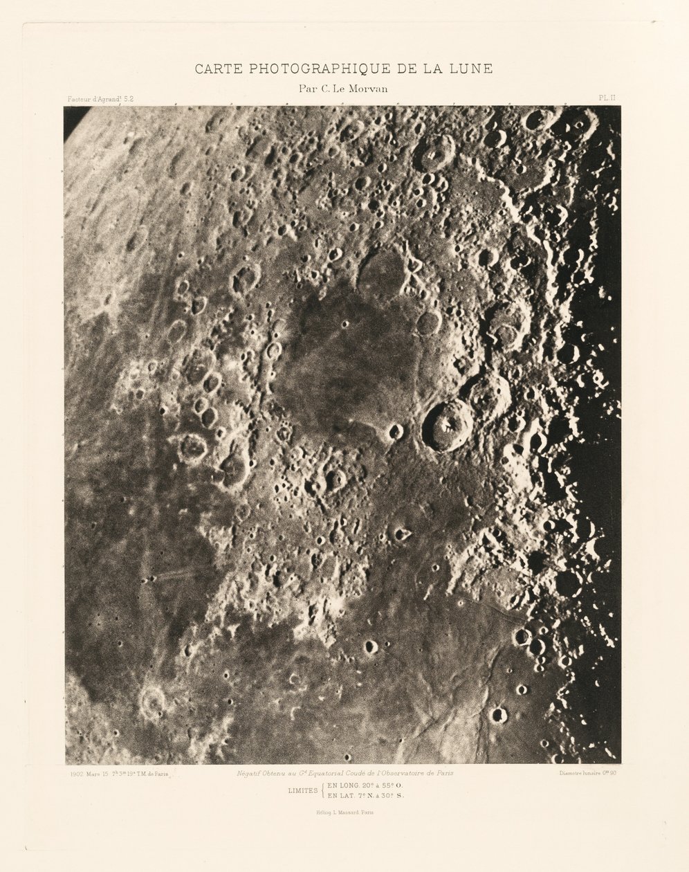 月の写真図版II（Carte photograph de la lune, planche II）,3月15日 作： シャルル・ル・モルヴァン