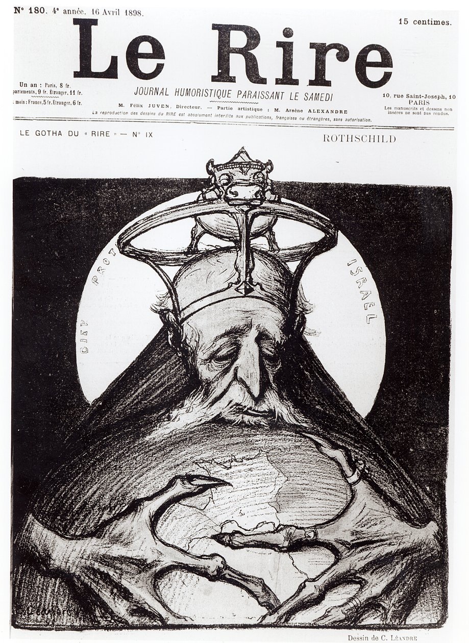 1898年4月16日「ル・リール」の家族ロスチャイルドの風刺画 作： チャールズ・ランドレ