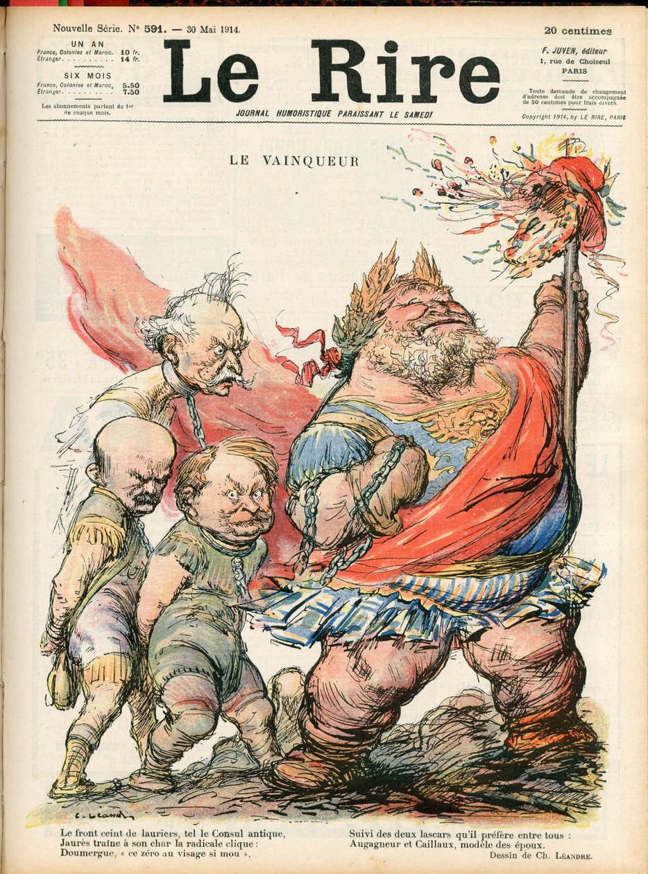 Le Lire "の表紙、カラフルな風刺画 作： チャールズ・ランドレ