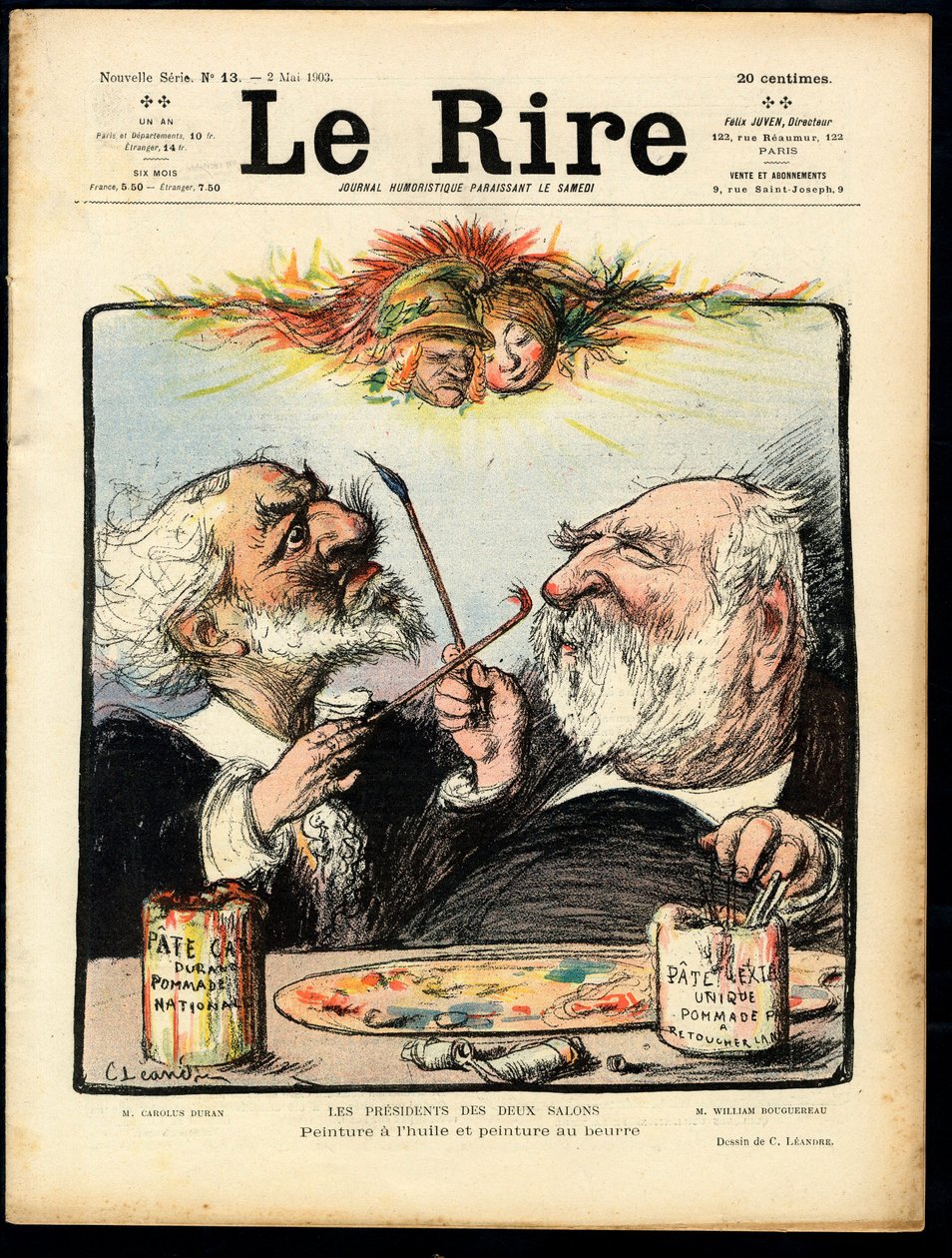Le Lire "の表紙、カラフルな風刺画 作： チャールズ・ランドレ