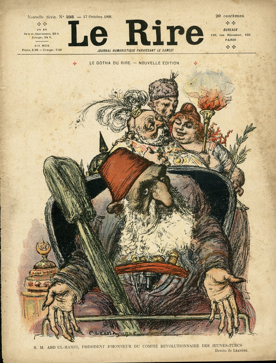 Le Rire」の表紙に描かれたシャルル・レアンドル（1862-1934）のイラスト 作： チャールズ・ランドレ