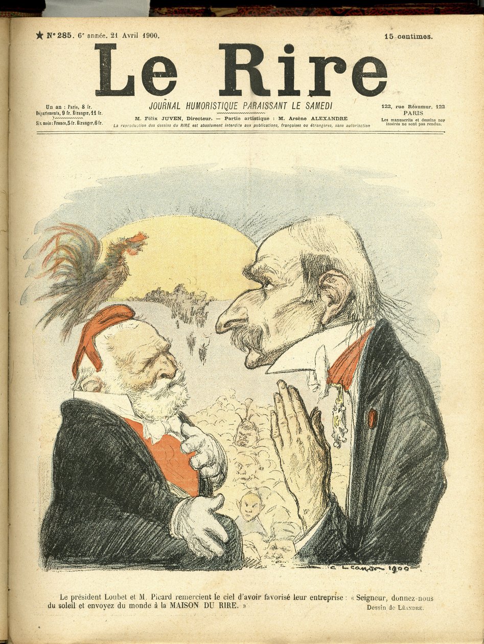 Le Rire」の表紙に描かれたシャルル・レアンドル（1862-1934）のイラスト 作： チャールズ・ランドレ