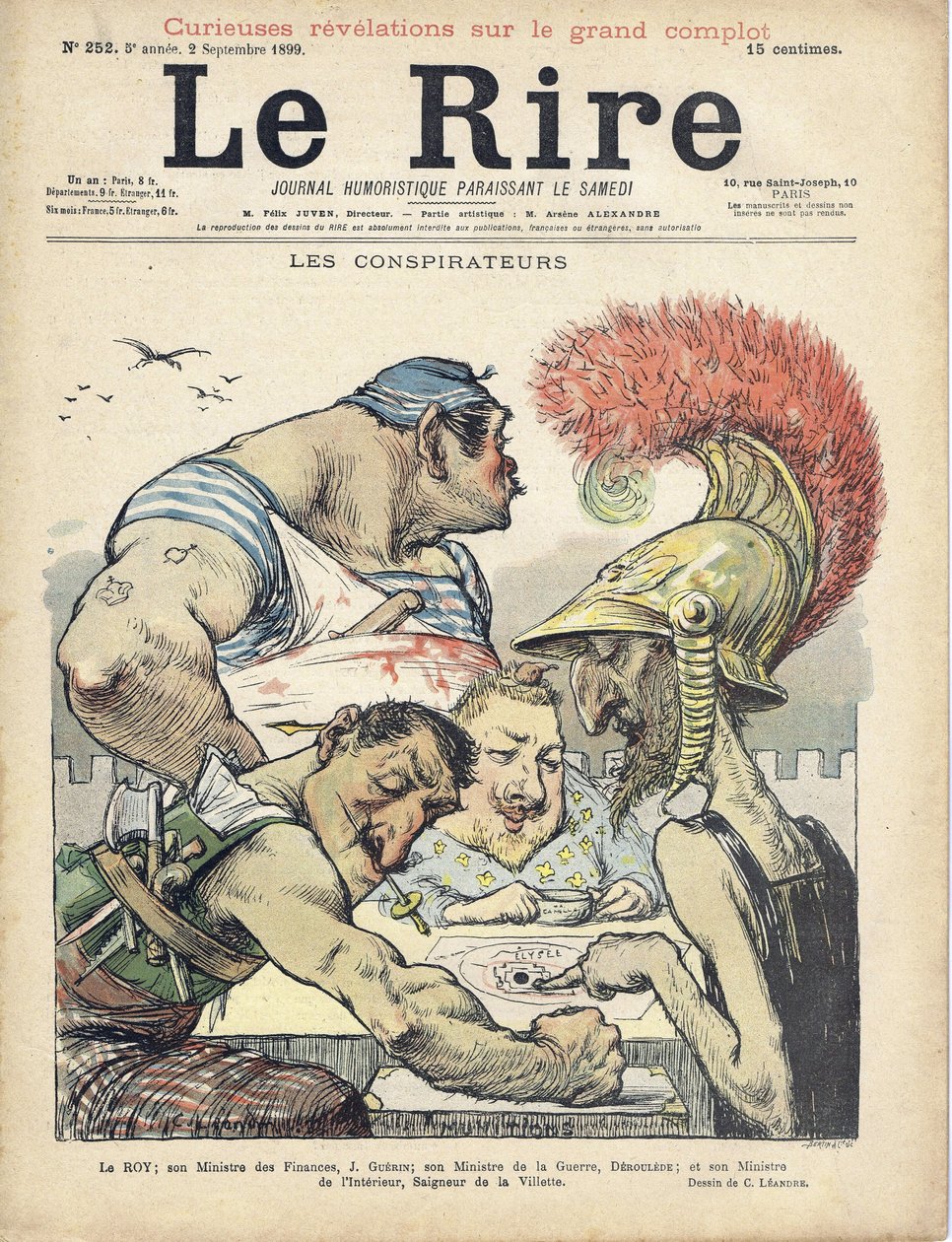 Le Rire」の表紙に描かれたシャルル・レアンドル（1862-1934）のイラスト 作： チャールズ・ランドレ
