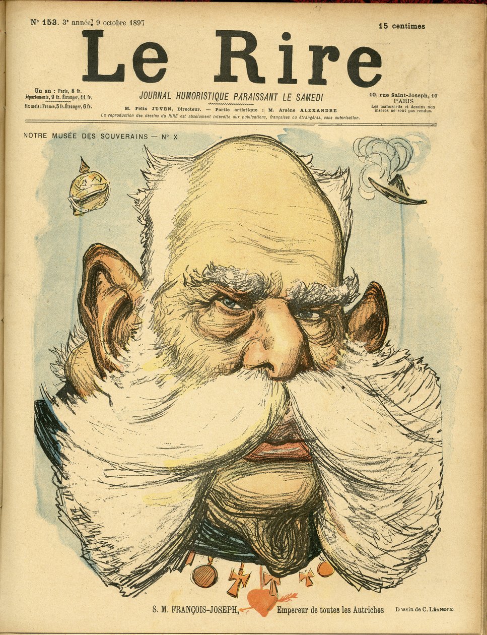 Le Rire」の表紙に描かれたシャルル・レアンドル（1862-1934）のイラスト 作： チャールズ・ランドレ